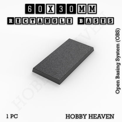 Rectangle Bases Range Sizes - 75x30mm to 125x40mm Medium Sizes 3d Print Full Range Tabletop Games
