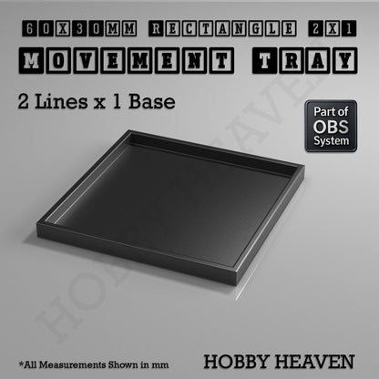 Rectangle Movement Trays | Cavalry & Monsters | 50×25-100×60mm | OBS System