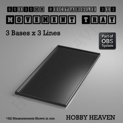 Rectangle Movement Trays | Cavalry & Monsters | 50×25-100×60mm | OBS System