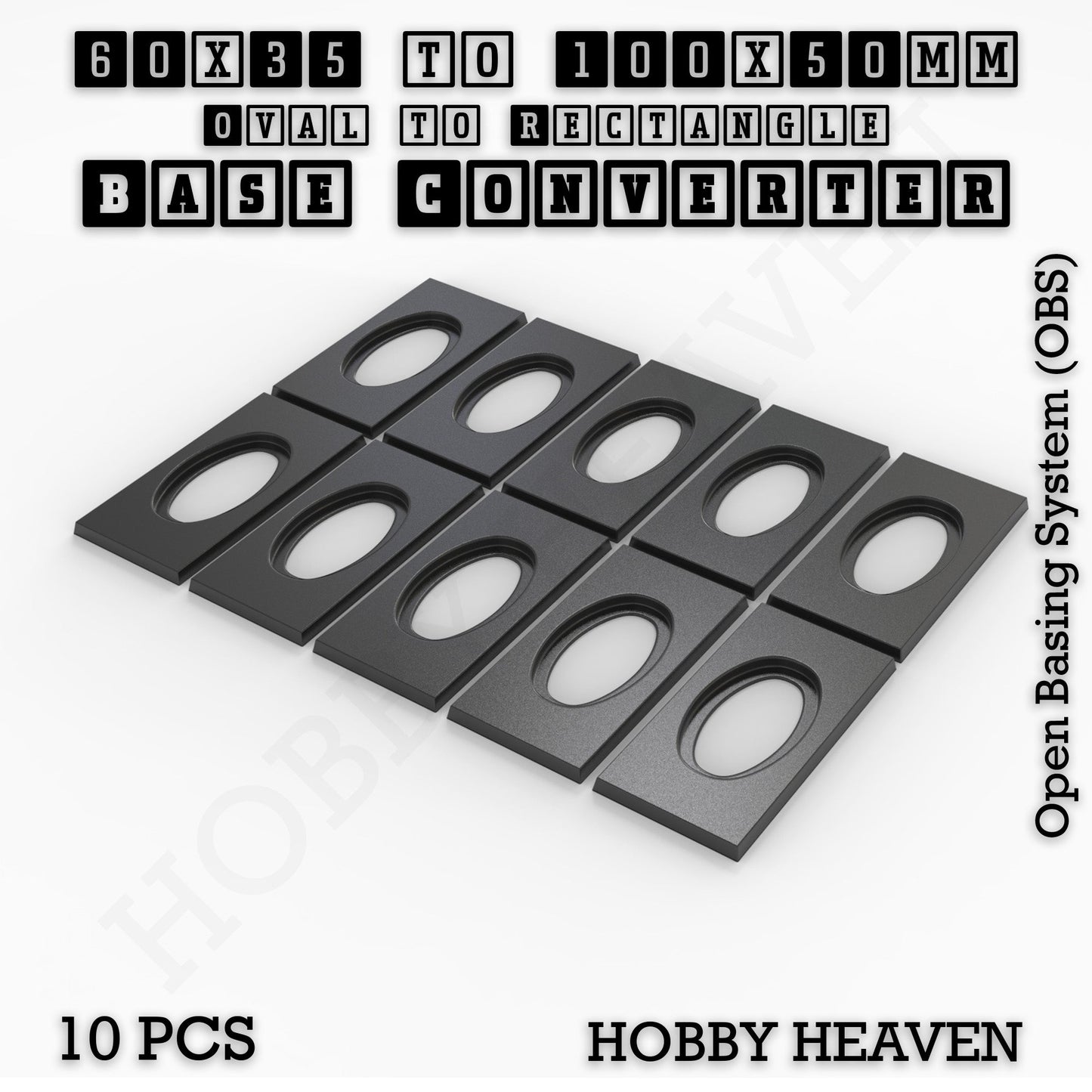 Wargaming Oval to Rectangle Base Converters – Tabletop Games | 3D Printed Tabletop Accessories