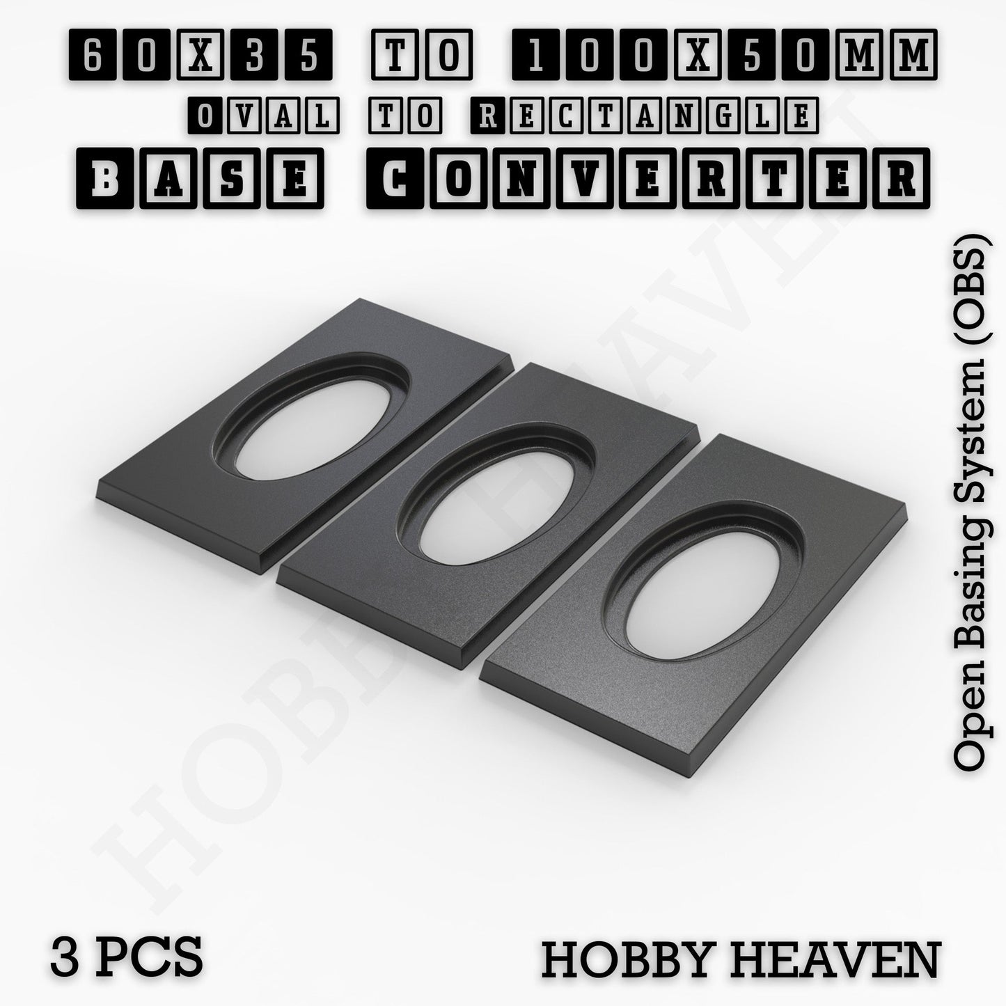 Wargaming Oval to Rectangle Base Converters – Tabletop Games | 3D Printed Tabletop Accessories
