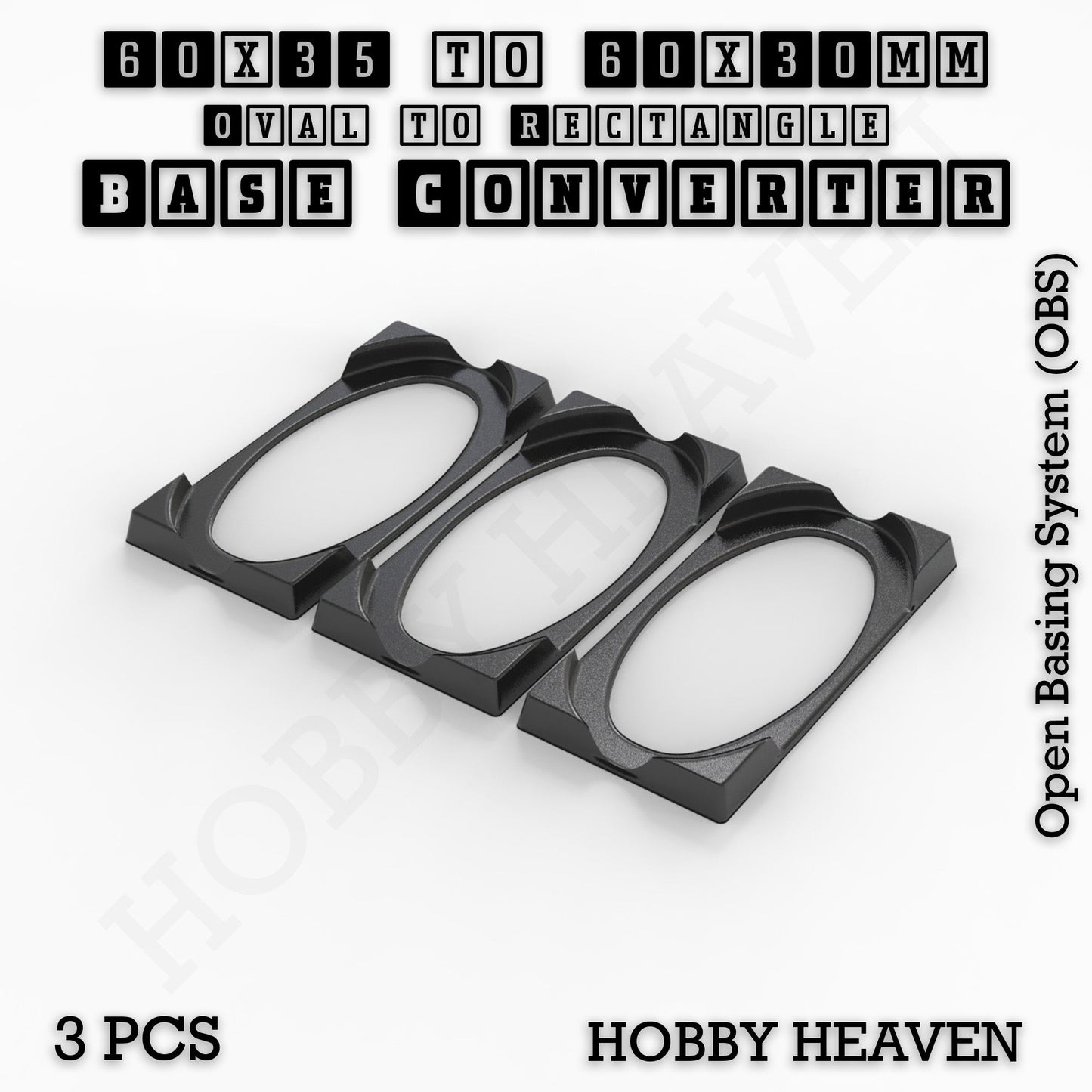 Wargaming Oval to Rectangle Base Converters – Tabletop Games | 3D Printed Tabletop Accessories