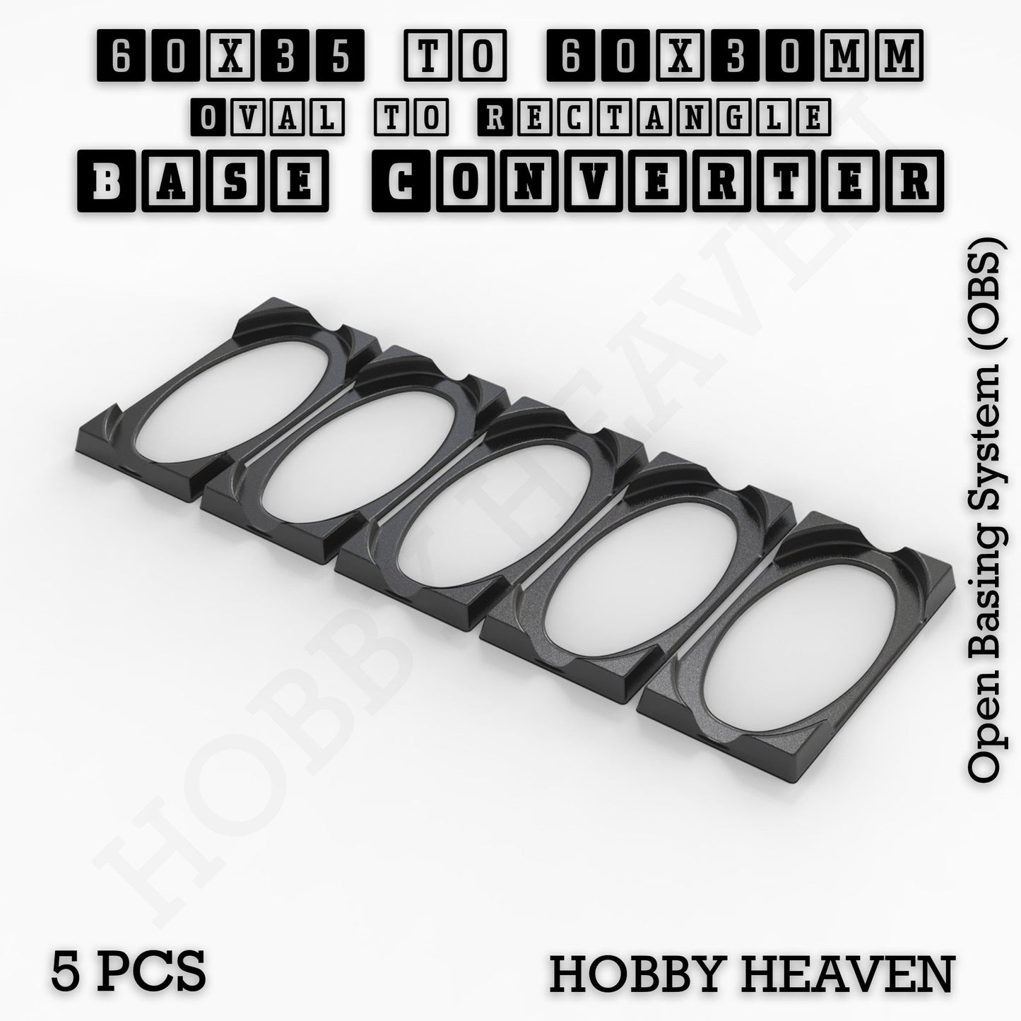 Wargaming Oval to Rectangle Base Converters – Tabletop Games | 3D Printed Tabletop Accessories