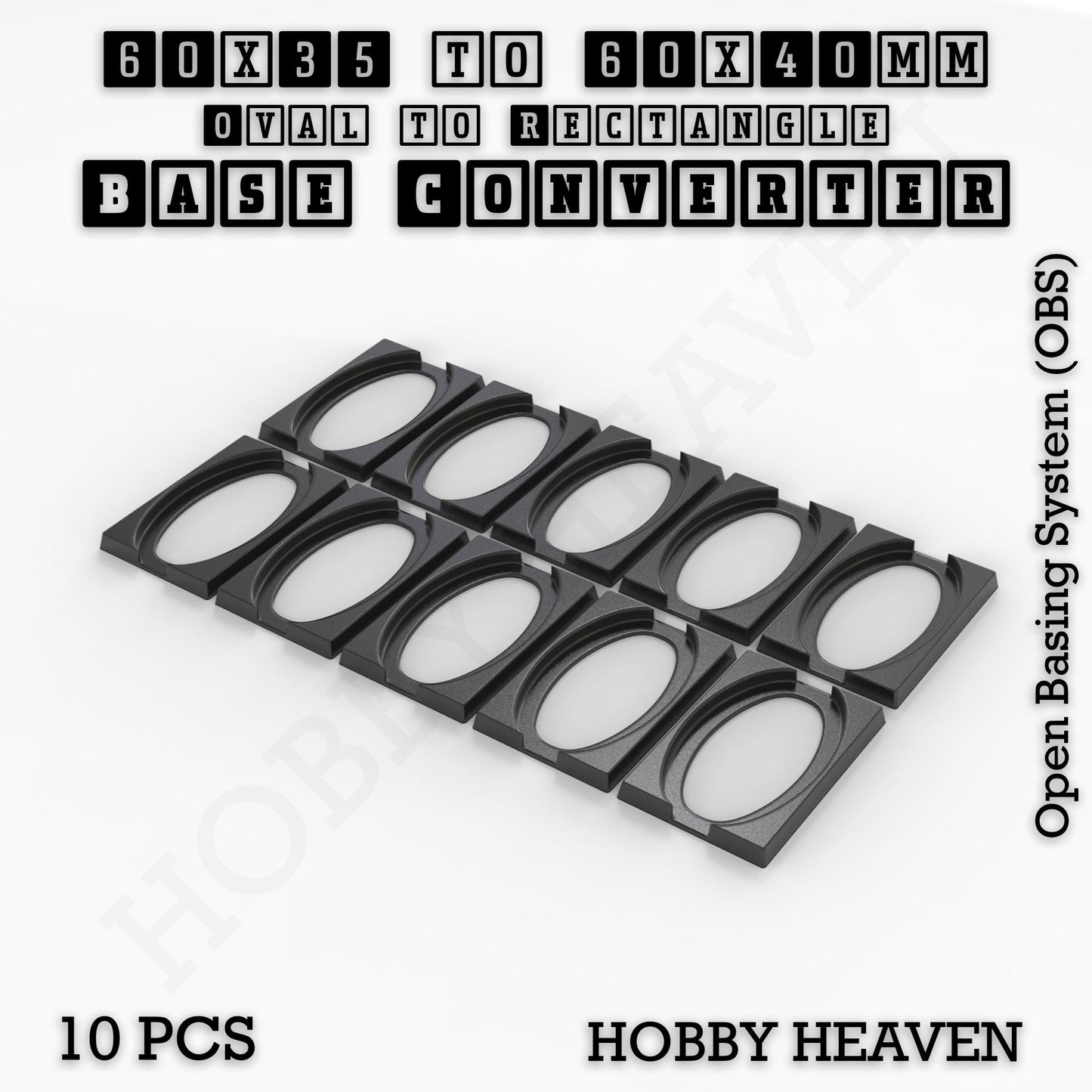 Wargaming Oval to Rectangle Base Converters – Tabletop Games | 3D Printed Tabletop Accessories