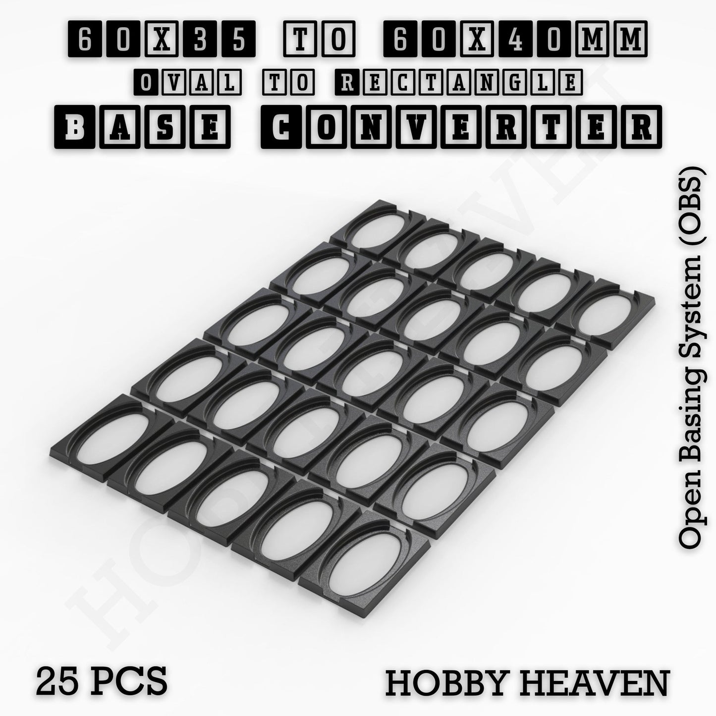 Wargaming Oval to Rectangle Base Converters – Tabletop Games | 3D Printed Tabletop Accessories
