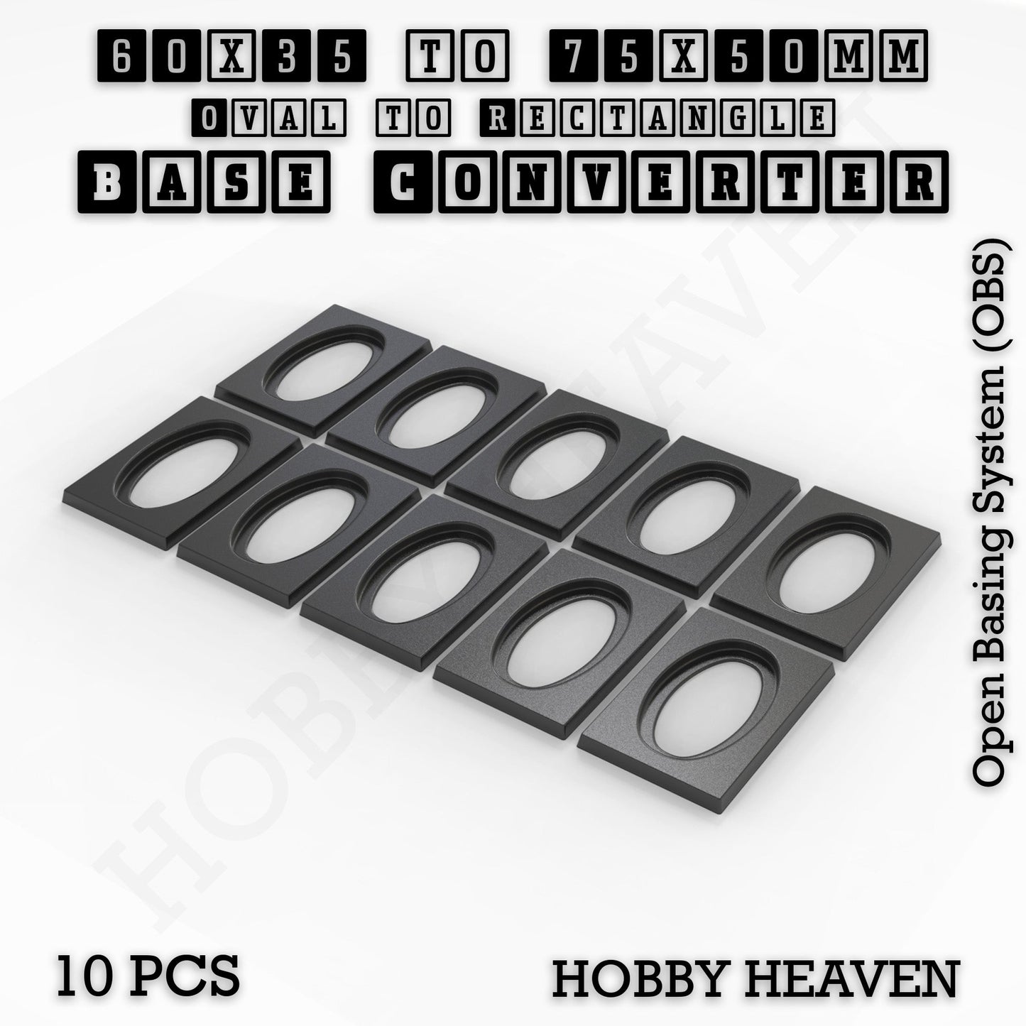 Wargaming Oval to Rectangle Base Converters – Tabletop Games | 3D Printed Tabletop Accessories