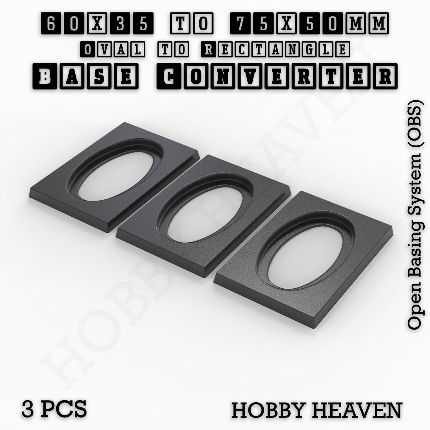 Wargaming Oval to Rectangle Base Converters – Tabletop Games | 3D Printed Tabletop Accessories