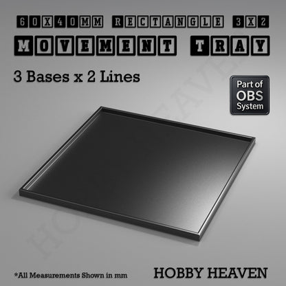 Rectangle Movement Trays | Cavalry & Monsters | 50×25-100×60mm | OBS System