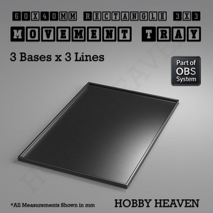 Rectangle Movement Trays | Cavalry & Monsters | 50×25-100×60mm | OBS System