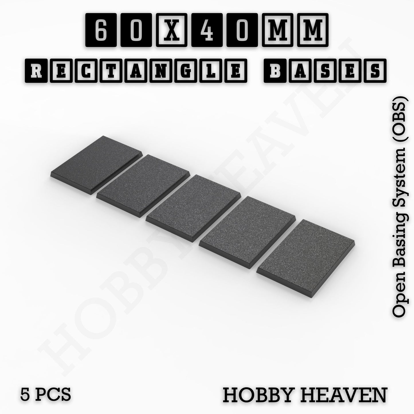Rectangle Bases Range Sizes - 20x15mm to 75x25mm Small Sizes 3d Print Full Range Tabletop Games