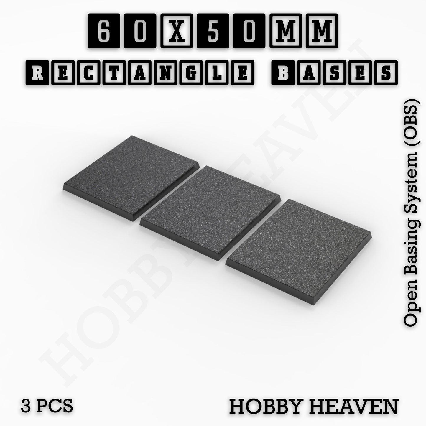 Rectangle Bases Range Sizes - 20x15mm to 75x25mm Small Sizes 3d Print Full Range Tabletop Games