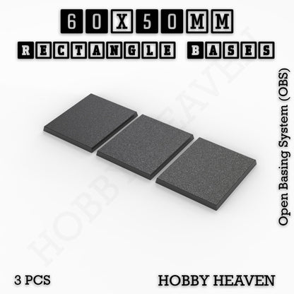 Rectangle Bases Range Sizes - 75x30mm to 125x40mm Medium Sizes 3d Print Full Range Tabletop Games