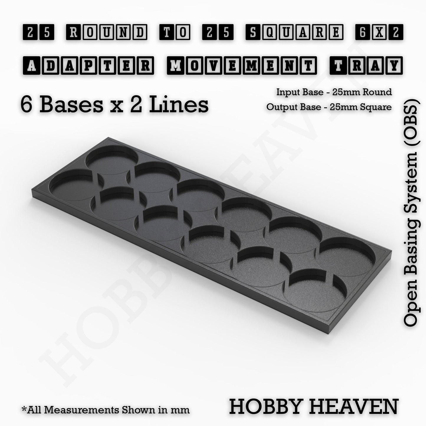 Round to Square Movement Trays Adapters for Tabletop Games