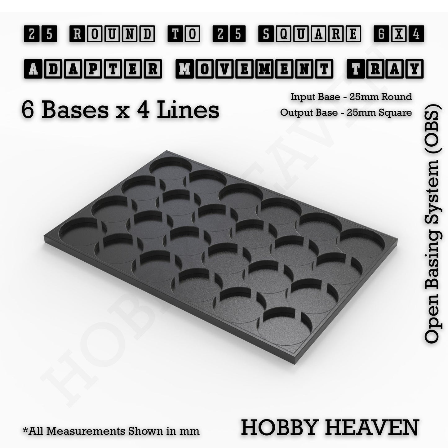 Round to Square Movement Trays Adapters for Tabletop Games