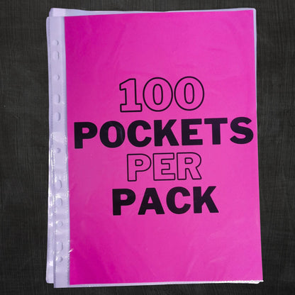 Clear View 100% Recycled A4 Punched Pockets Pack of 100, 30 Micron Thick