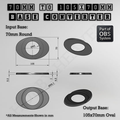 Round To Oval Bases Size Converters 3d Print Full Range