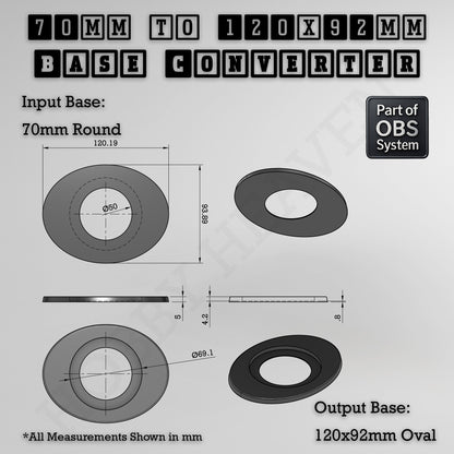 Round To Oval Bases Size Converters 3d Print Full Range