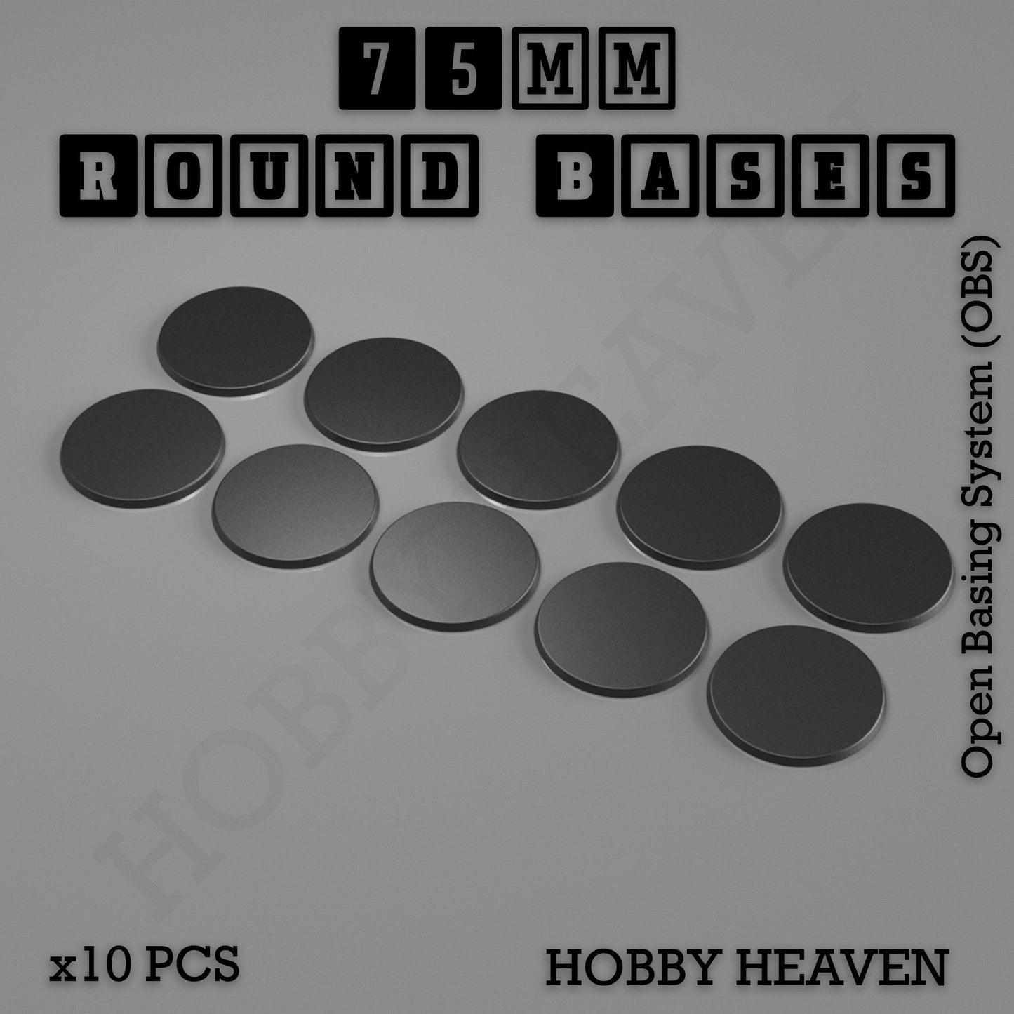 75mm Round Textured Bases 3d Printed