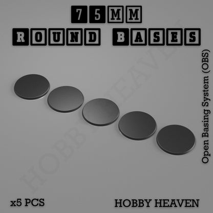 75mm Round Textured Bases 3d Printed
