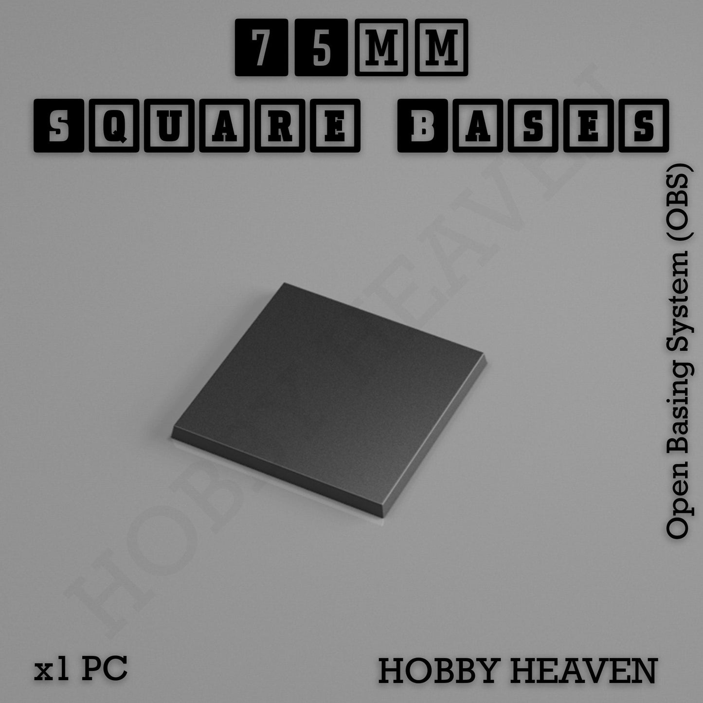 75mm Square Textured Bases 3d Printed