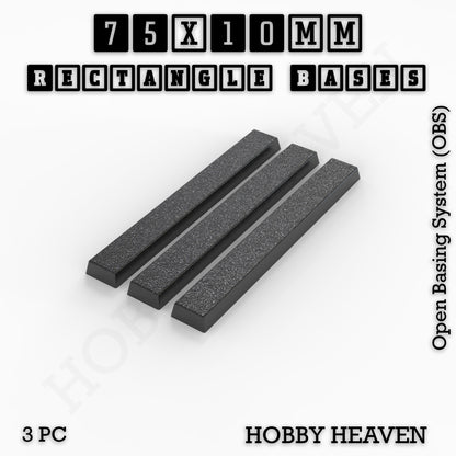 Rectangle Bases Range Sizes - 20x15mm to 75x25mm Small Sizes 3d Print Full Range Tabletop Games