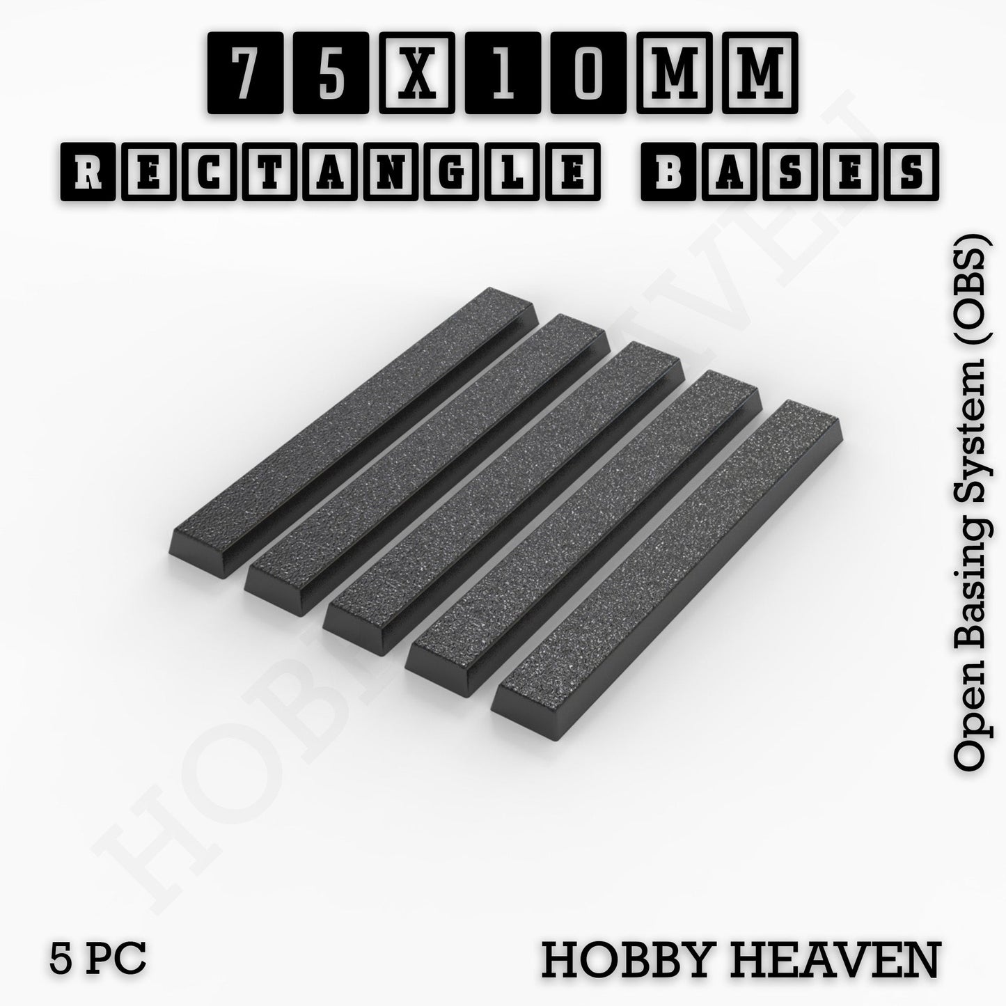 Rectangle Bases Range Sizes - 20x15mm to 75x25mm Small Sizes 3d Print Full Range Tabletop Games