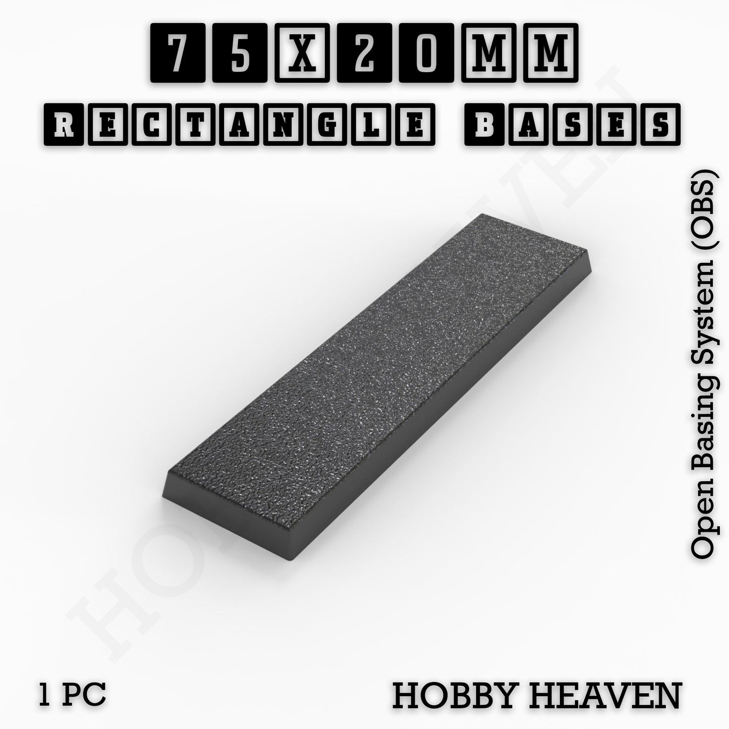 Rectangle Bases Range Sizes - 75x30mm to 125x40mm Medium Sizes 3d Print Full Range Tabletop Games