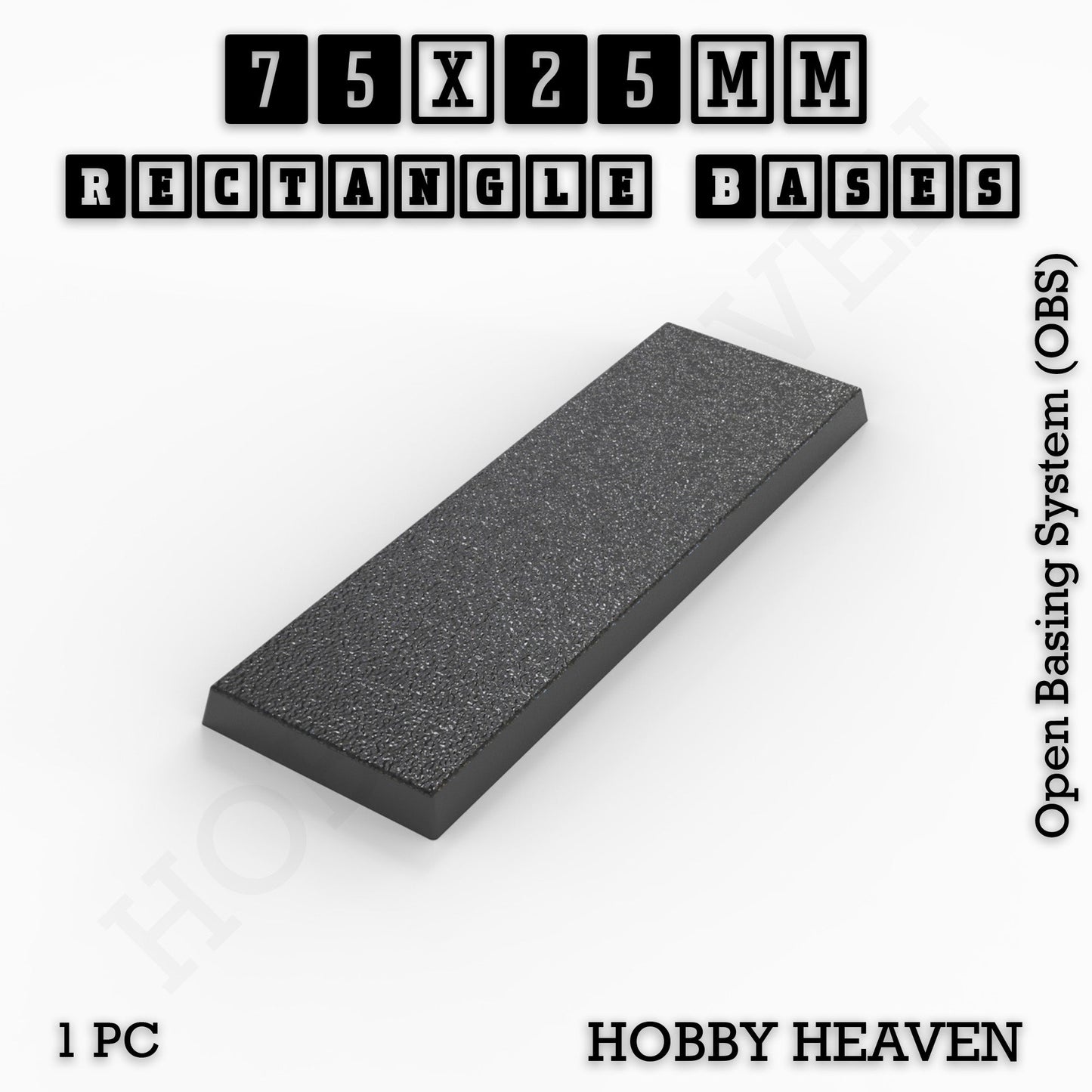 Rectangle Bases Range Sizes - 75x30mm to 125x40mm Medium Sizes 3d Print Full Range Tabletop Games