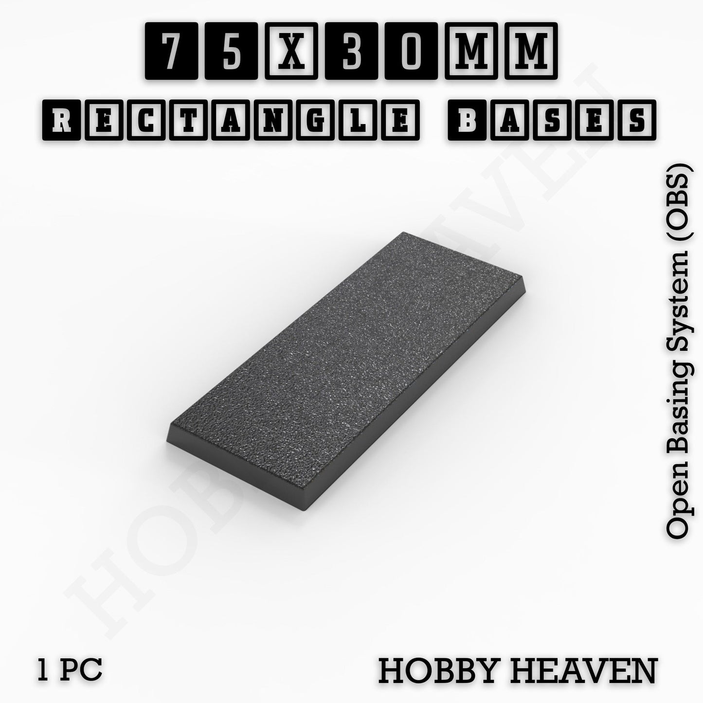 Rectangle Bases Range Sizes - 75x30mm to 125x40mm Medium Sizes 3d Print Full Range Tabletop Games