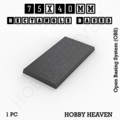 Rectangle Bases Range Sizes - 75x30mm to 125x40mm Medium Sizes 3d Print Full Range Tabletop Games