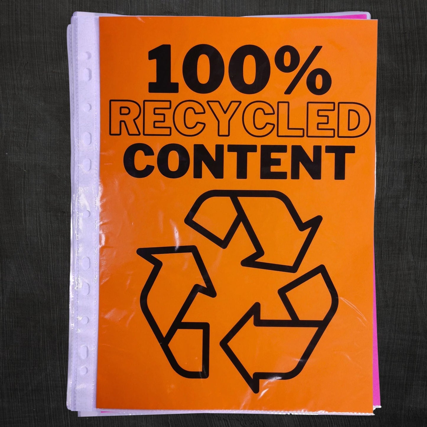 Clear View 100% Recycled A4 Punched Pockets Pack of 100, 30 Micron Thick