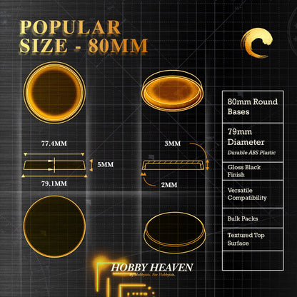 80mm Round Plain Plastic Bases