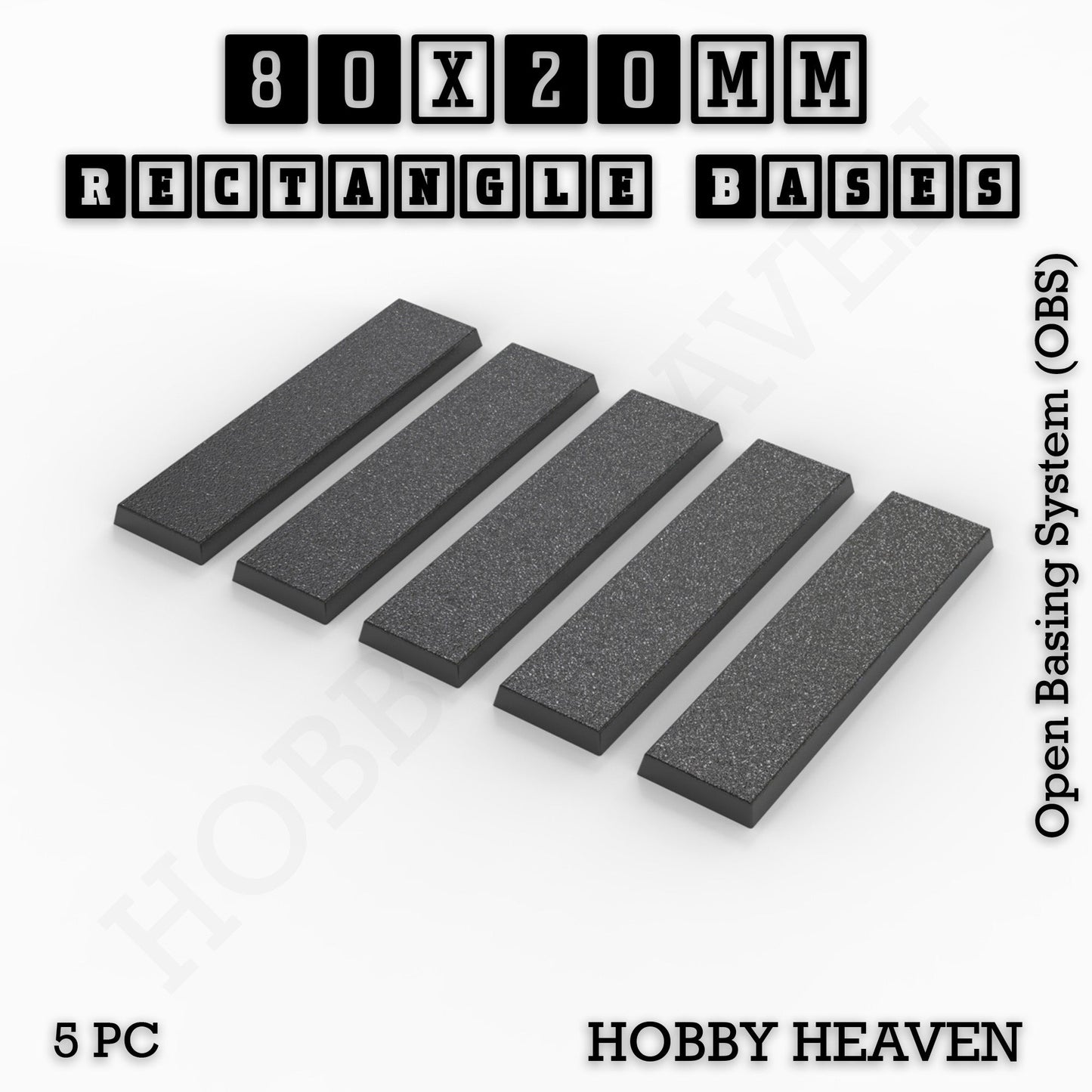 Rectangle Bases Range Sizes - 75x30mm to 125x40mm Medium Sizes 3d Print Full Range Tabletop Games