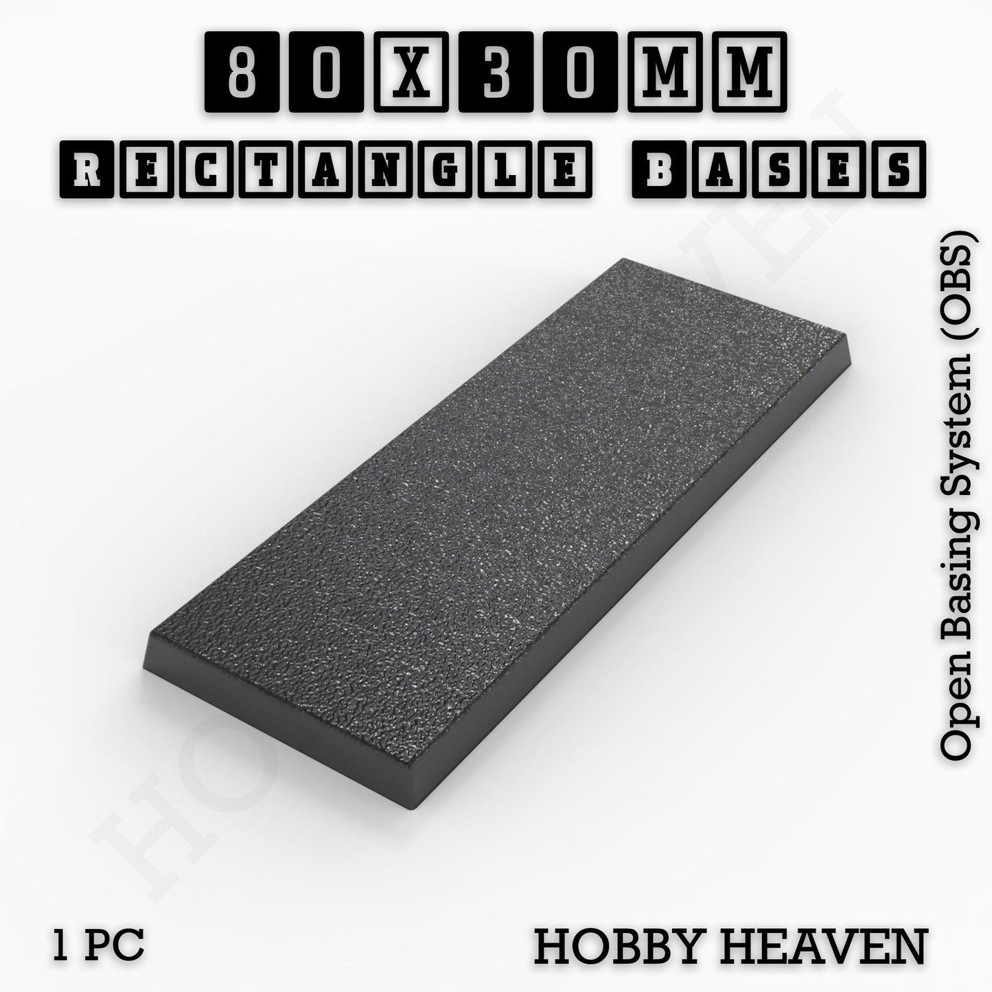 Rectangle Bases Range Sizes - 75x30mm to 125x40mm Medium Sizes 3d Print Full Range Tabletop Games