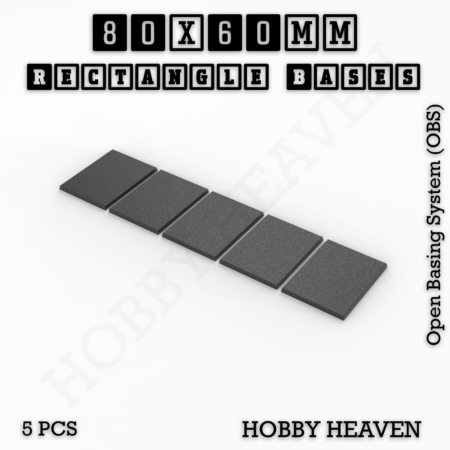 Rectangle Bases Range Sizes - 75x30mm to 125x40mm Medium Sizes 3d Print Full Range Tabletop Games