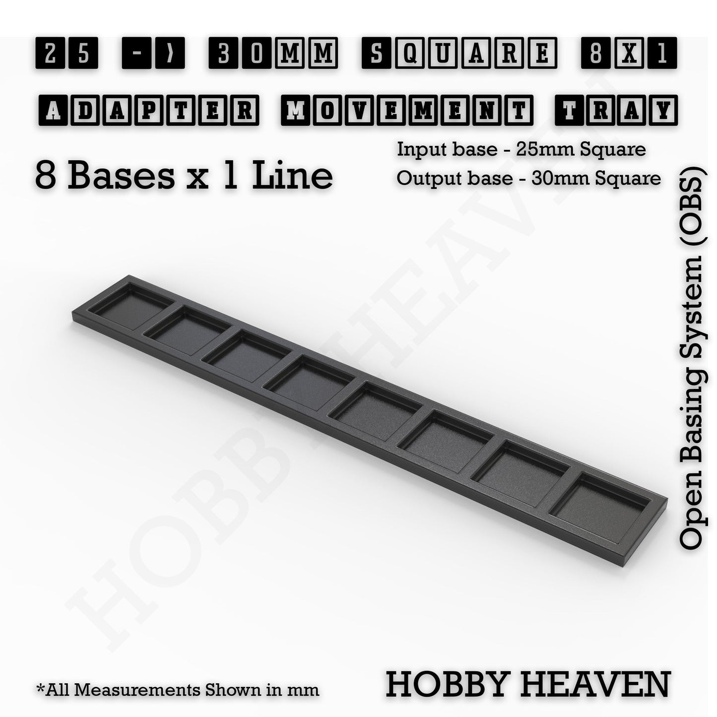 Square and Rectangle Movement Trays Adapters for Tabletop Games