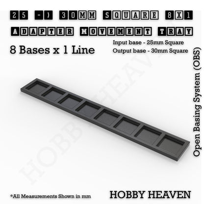 Square and Rectangle Movement Trays Adapters for Tabletop Games