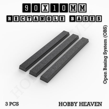 Rectangle Bases Range Sizes - 75x30mm to 125x40mm Medium Sizes 3d Print Full Range Tabletop Games