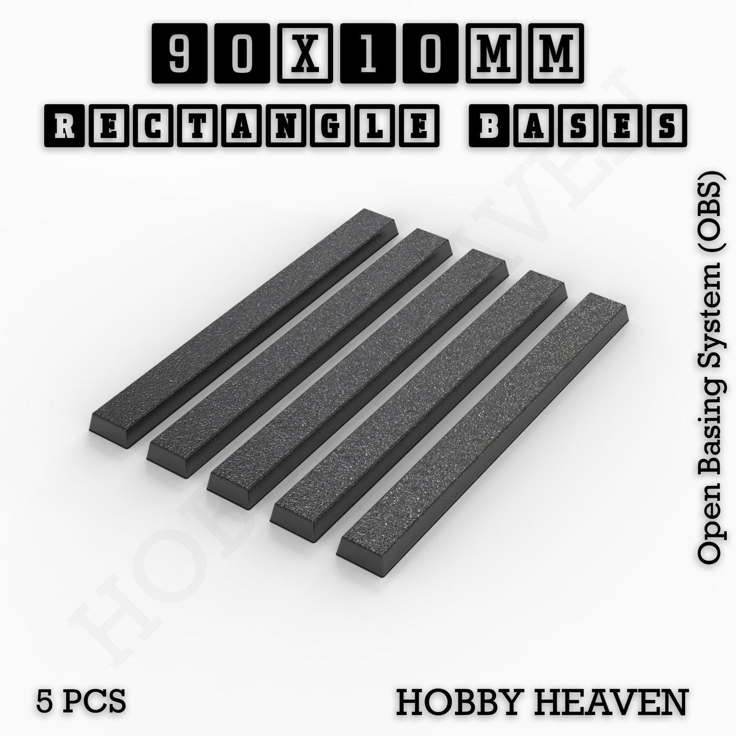 Rectangle Bases Range Sizes - 75x30mm to 125x40mm Medium Sizes 3d Print Full Range Tabletop Games