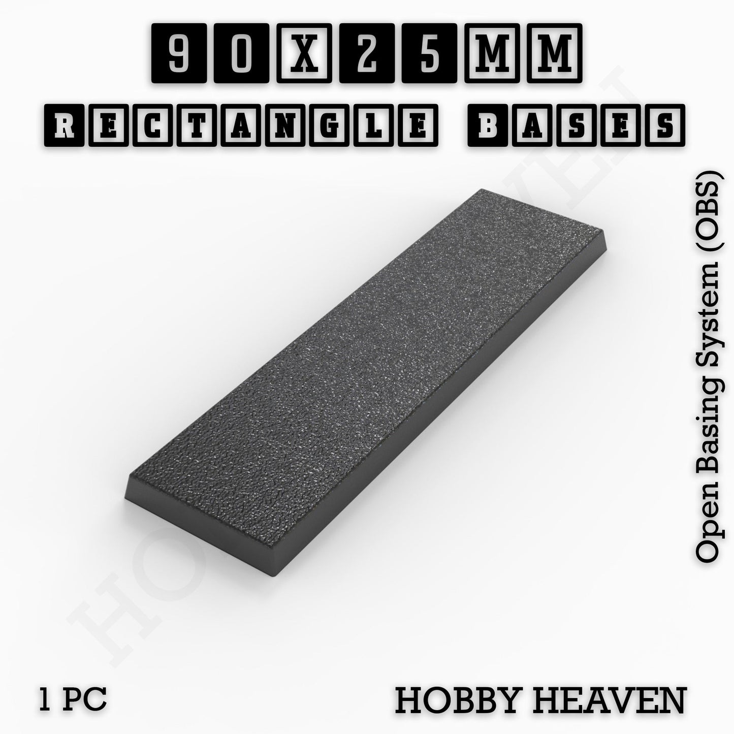 Rectangle Bases Range Sizes - 75x30mm to 125x40mm Medium Sizes 3d Print Full Range Tabletop Games