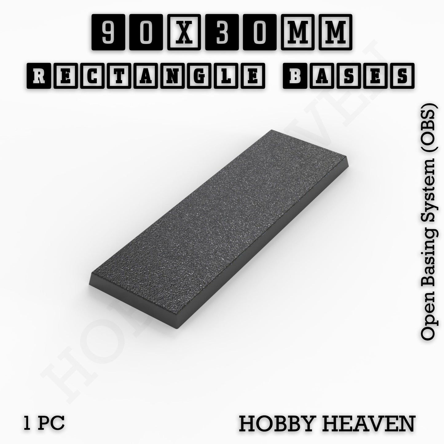 Rectangle Bases Range Sizes - 75x30mm to 125x40mm Medium Sizes 3d Print Full Range Tabletop Games