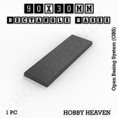 Rectangle Bases Range Sizes - 75x30mm to 125x40mm Medium Sizes 3d Print Full Range Tabletop Games