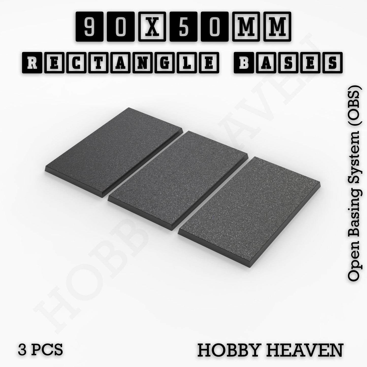 Rectangle Bases Range Sizes - 75x30mm to 125x40mm Medium Sizes 3d Print Full Range Tabletop Games