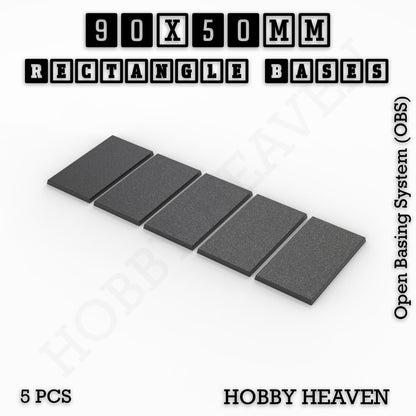 Rectangle Bases Range Sizes - 75x30mm to 125x40mm Medium Sizes 3d Print Full Range Tabletop Games