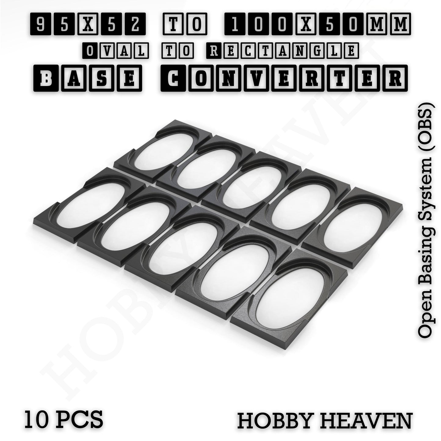 Wargaming Oval to Rectangle Base Converters – Tabletop Games | 3D Printed Tabletop Accessories