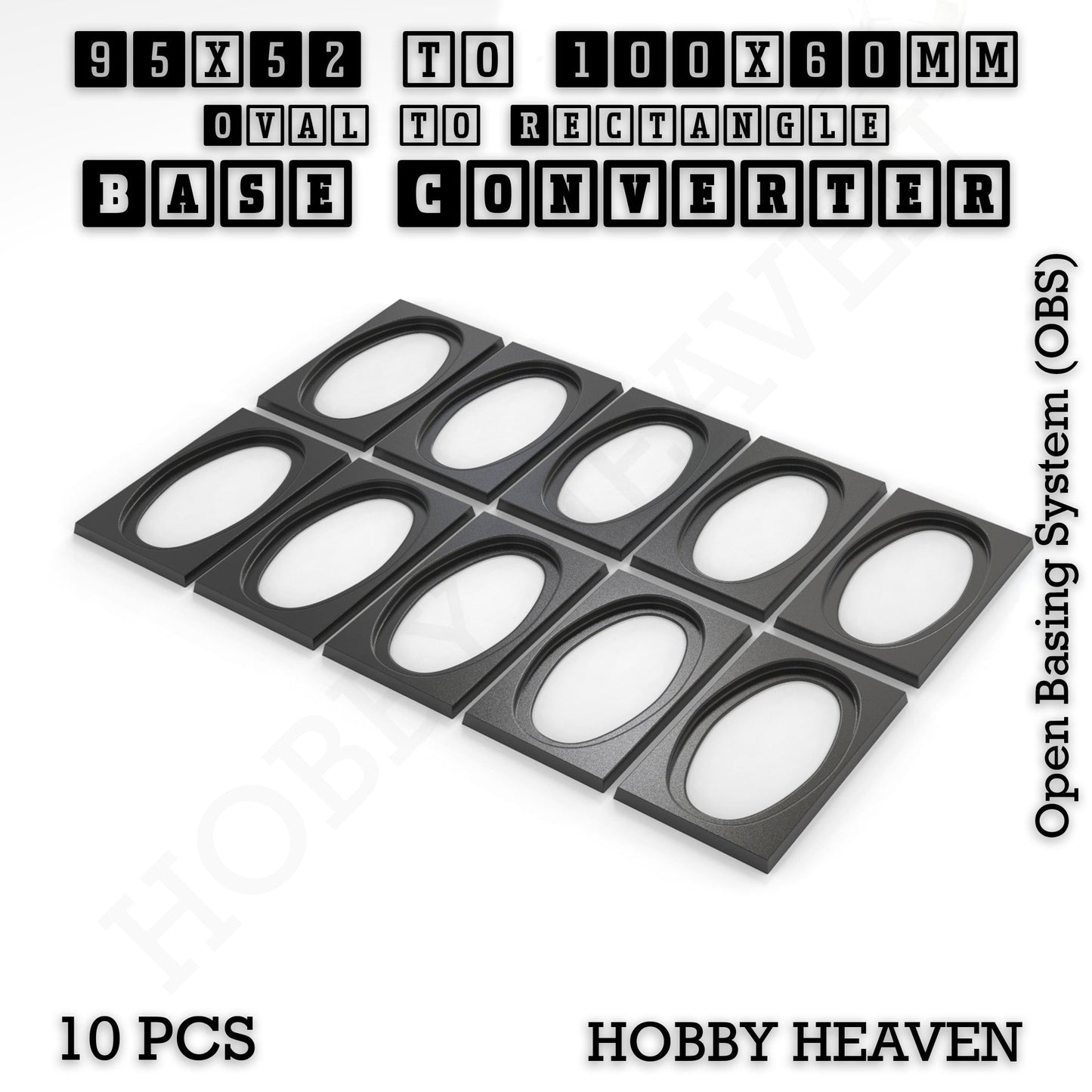 Wargaming Oval to Rectangle Base Converters – Tabletop Games | 3D Printed Tabletop Accessories