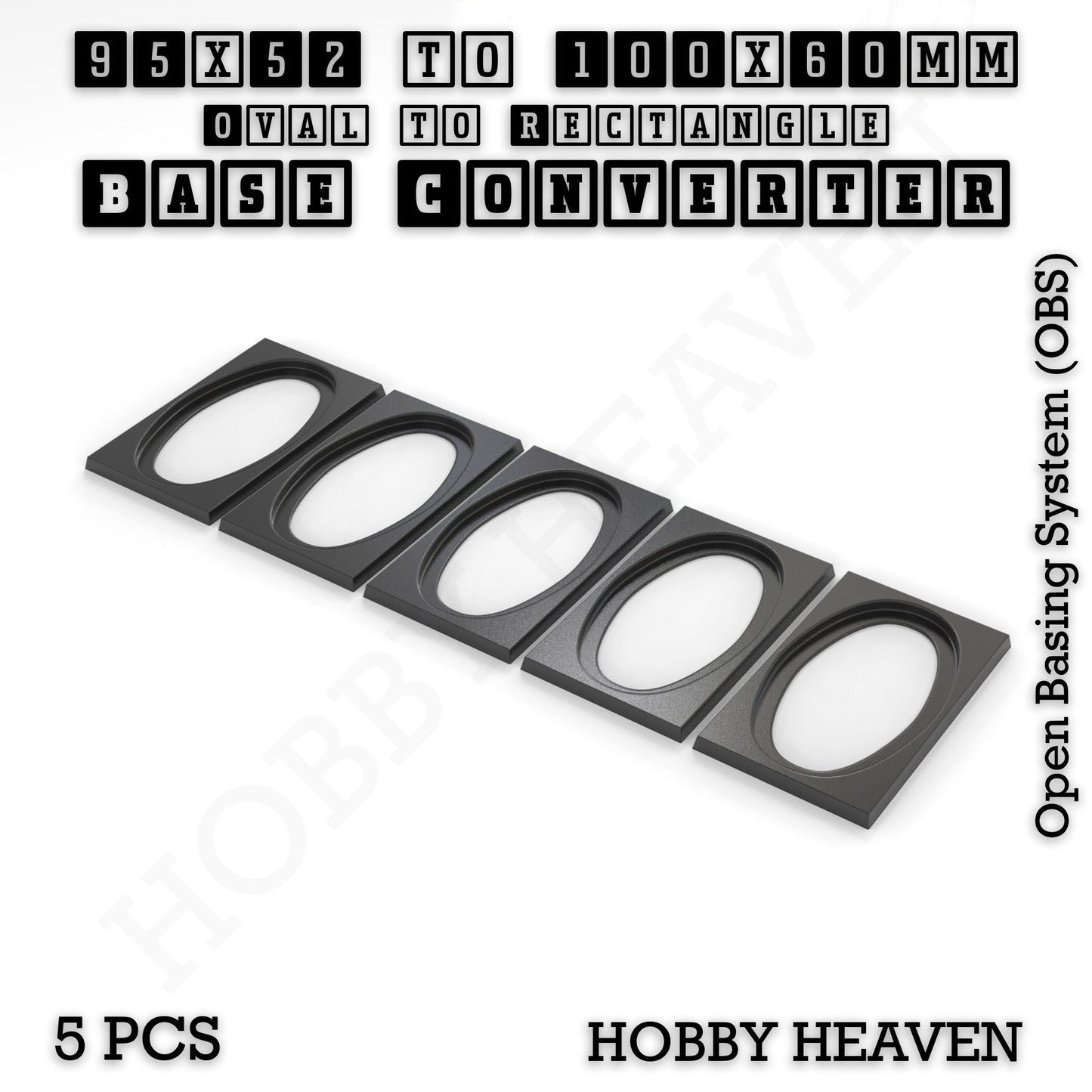 Wargaming Oval to Rectangle Base Converters – Tabletop Games | 3D Printed Tabletop Accessories