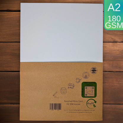 A2 Recycled White Card 180gsm - Perfect for Crafting, Modelling & Printing