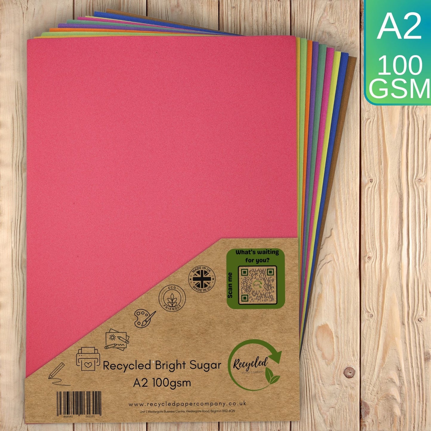 Bright A2 Sugar Paper 100gsm 10 Colours