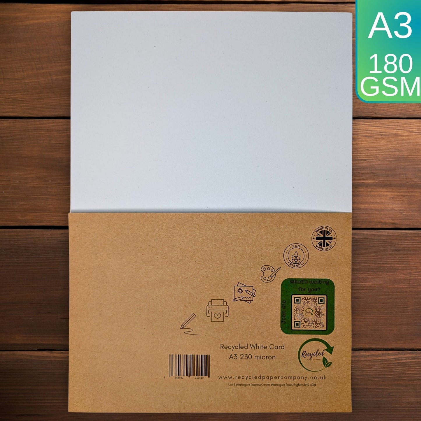 A3 White Recycled Card 180gsm